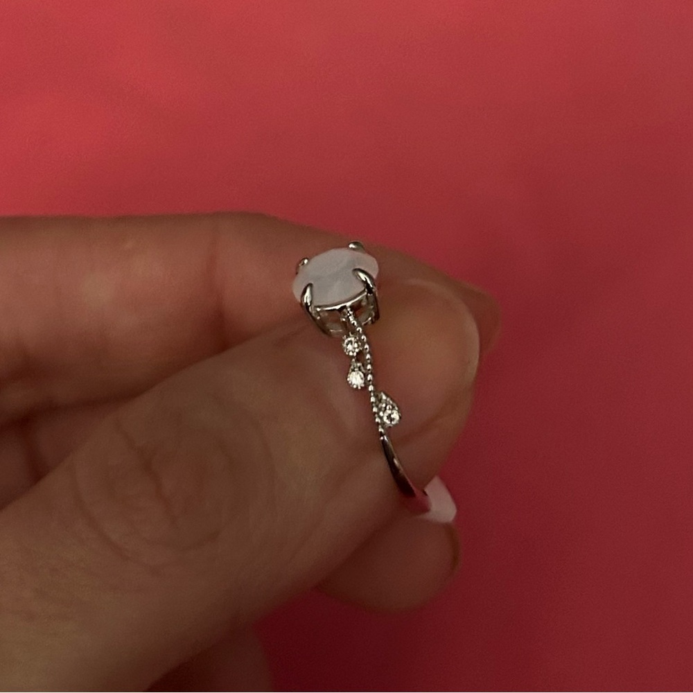 Moonstone Vines Silver Ring Size 6